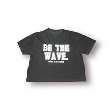 Load image into Gallery viewer, BE THE WAVE - ASPHALT - "CROPPED" LADIES (3M REFLECTIVE TEE)