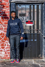 Load image into Gallery viewer, LISTEN, LEARN, & LOVE PREMIUM HOODIE (NAVY BLUE)