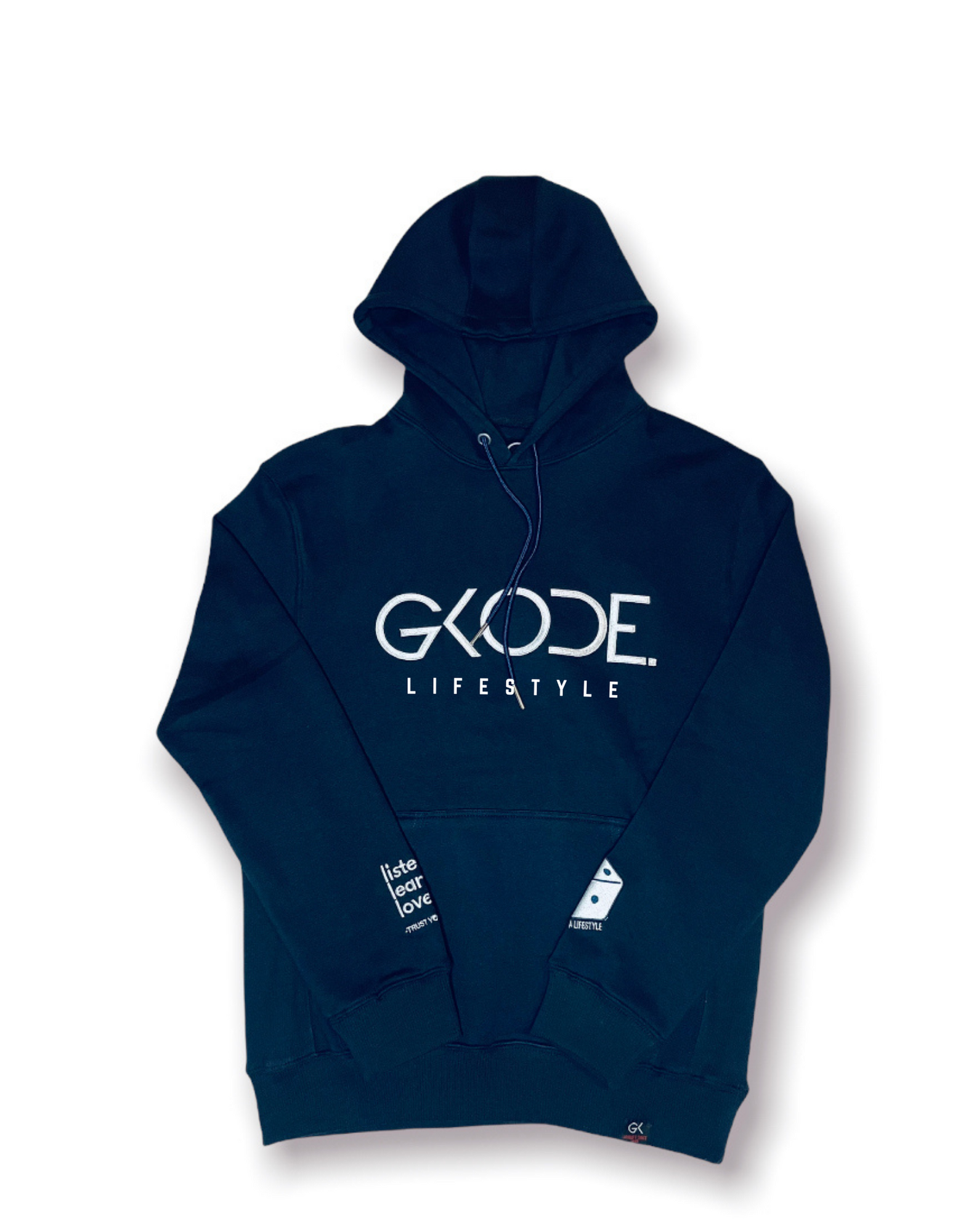 LISTEN, LEARN, & LOVE PREMIUM HOODIE (NAVY BLUE) – GKODE