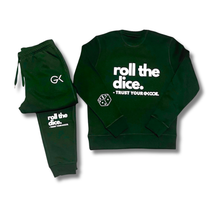 Load image into Gallery viewer, GK. ROLL THE DICE TRAVEL SUIT (MONEY GREEN)
